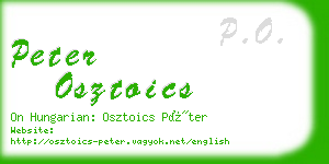 peter osztoics business card
